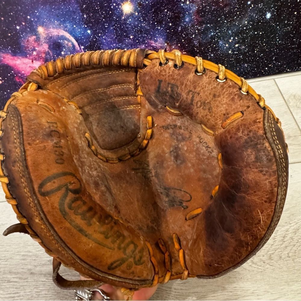 Vintage Rawlings RHT Mike Piazza RCM30 Baseball Catchers Mitt Lite Toe Leather - Picture 6 of 9